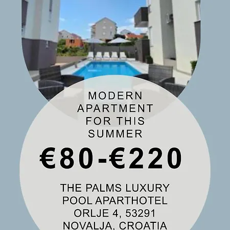 The Palms Luxury Pool Aparthotel Novalja Exterior foto